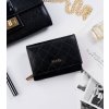 Rovicky Čierna malá dámska kožená prešívaná peňaženka V136