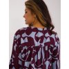 Vínovo-modrá vzorovaná blúzka