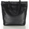MARCO MAZZINI Čierna dámska kožená shopper kabelka