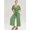 Zelený pruhovaný dlhý overal