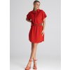Červené košeľové mini šaty