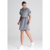 Sivé košeľové mini šaty