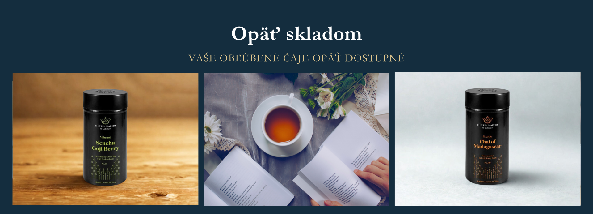 Zelený čaj Sencha Goji Berry a Rooibos Chai of Madagaskar opäť dostupné skladom