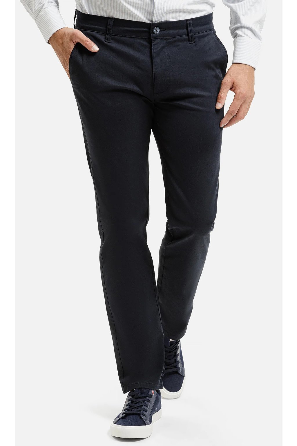 Pánské prodloužené Chino kalhoty tmavé navy 1