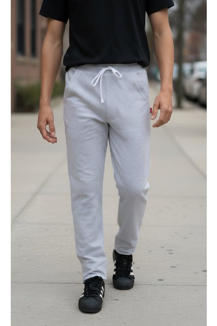 Pánské prodloužené tepláky melír rovné 1