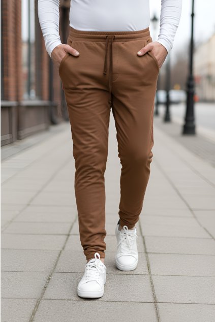 Pánské prodloužené tepláky cinanmon 1