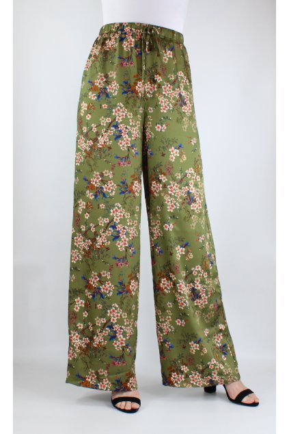 Dámské prodloužené lehké květované kalhoty 1