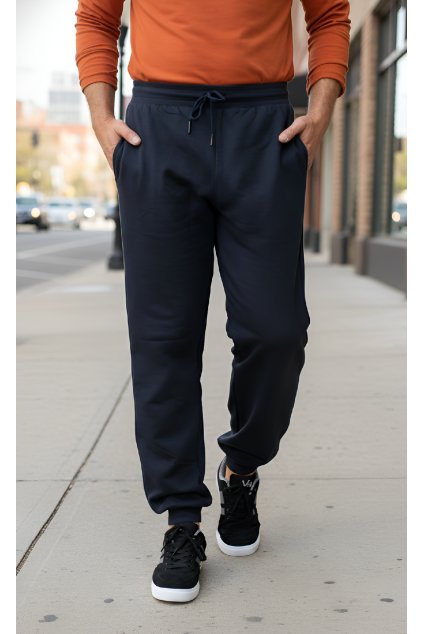 Pánské prodloužené tepláky Wide navy