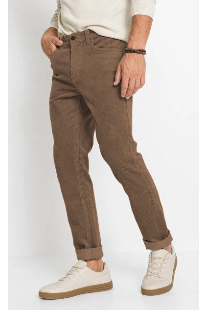 Pánské prodloužené manšestráky Walnut 1