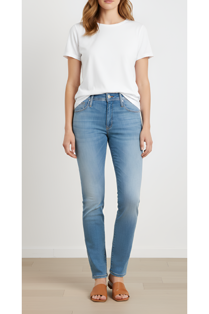 Dámské prodloužené džíny Anya light mid blue 5