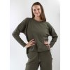 Dámská prodloužená khaki mikina 1