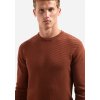 Pánský prodloužený svetr EX cihlový šikmý pruh 4