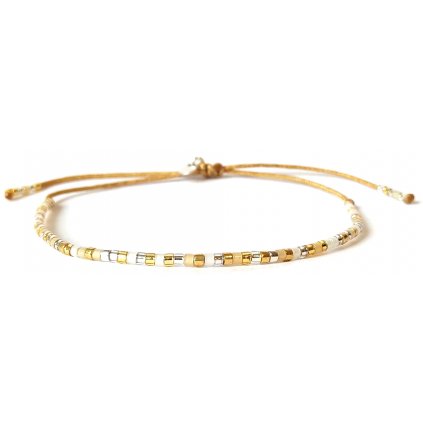 náramek LOOA, japonský rokajl, zlatá