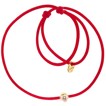 diamant na snurce zlute zlato sperky looa 0,06ct