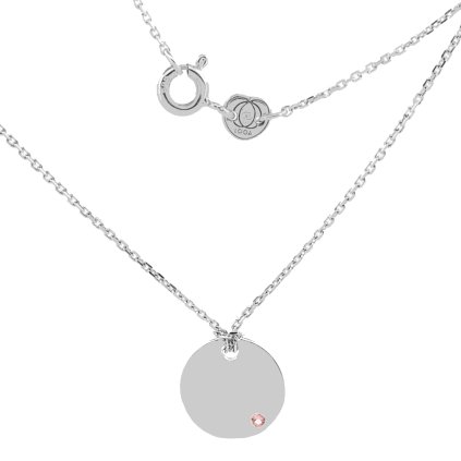 medailon se safirem sperky looa hneda 1,5 mm bile zlato