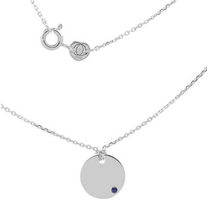 medailon se safirem sperky looa modra 1,5 mm bile zlato