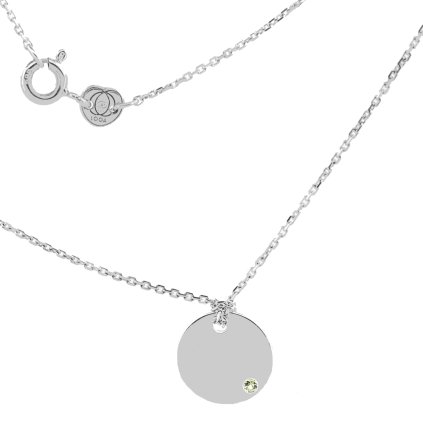 medailon se safirem sperky looa zelena 1,5 mm bile zlato