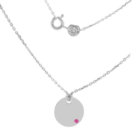 medailon se safirem sperky looa tmava ruzova 1,5 mm bile zlato