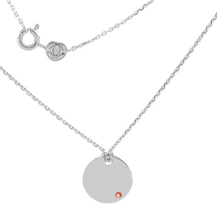 medailon se safirem sperky looa oranzova 1,5 mm bile zlato