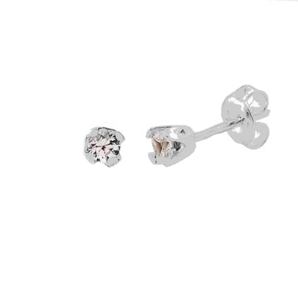 nausnice sperky looa bile zlato bily 3 mm safir