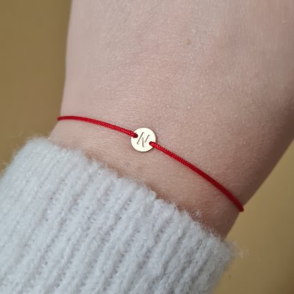 Náramek s medailonem písmeno N- poslední příležitost, žluté zlato