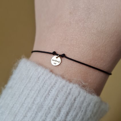 Náramek s medailonem NEBOJ SE- poslední příležitost, žluté zlato