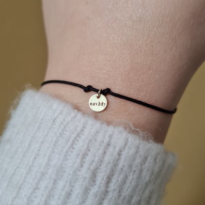 Náramek s medailonem NAVŽDY- poslední příležitost, žluté zlato