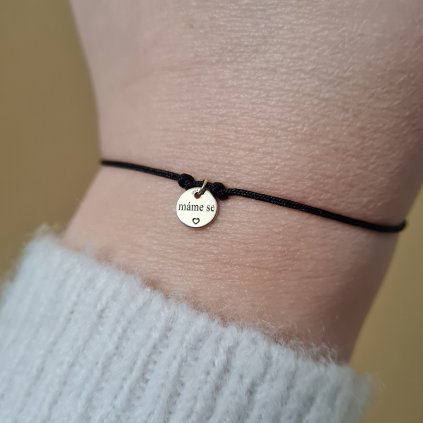 Náramek s medailonem MÁME SE- poslední příležitost, žluté zlato