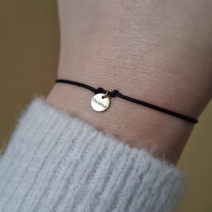 Náramek s medailonem Denisa- poslední příležitost, žluté zlato