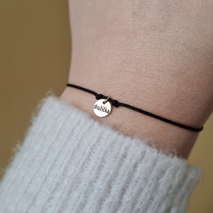 Náramek s medailonem DRUŽIČKA- poslední příležitost, žluté zlato