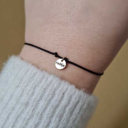 Náramek s medailonem NADĚJE- poslední příležitost, žluté zlato