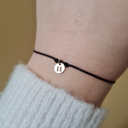 Náramek s medailonem s písmenem H- poslední příležitost, růžové zlato