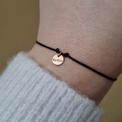 Náramek s medailonem Karolínka- poslední příležitost, růžové zlato