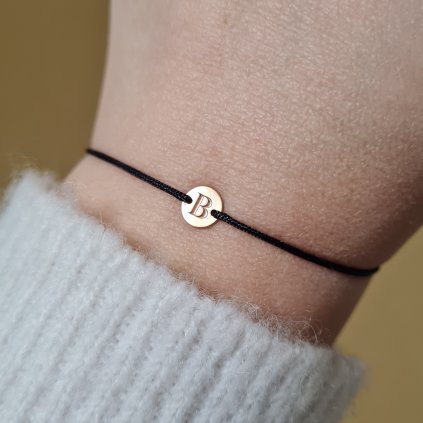 Náramek s medailonem písmeno B- poslední příležitost, růžové zlato