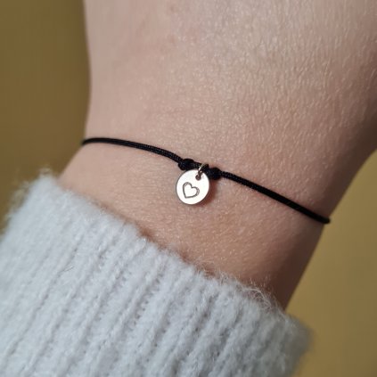 Náramek s medailonem srdíčko- poslední příležitost, bílé zlato