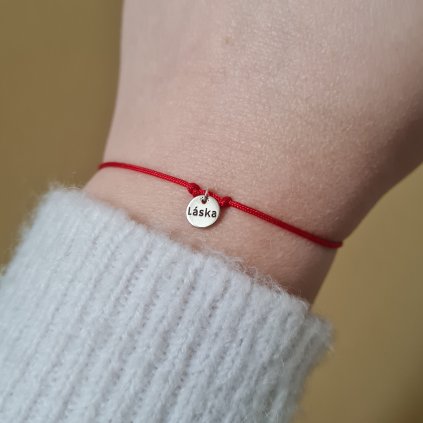 Náramek s medailonem Láska- poslední příležitost, bílé zlato