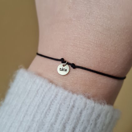 Náramek s medailonem TÁTA- poslední příležitost, bílé zlato
