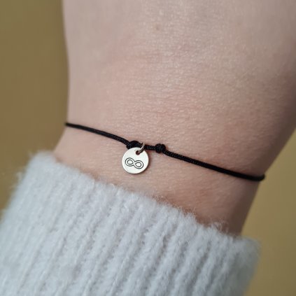 Náramek s medailonem NEKONEČNO- poslední příležitost, bílé zlato