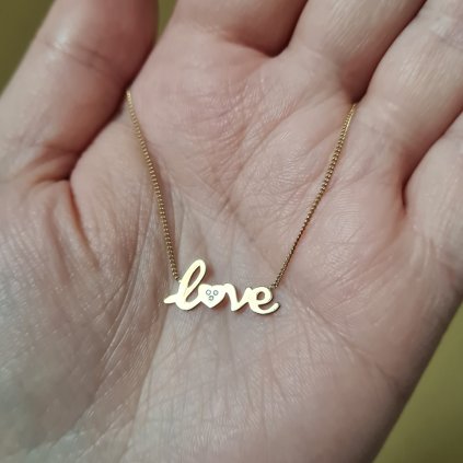 Řetízek Love diamanty- poslední příležitost, žluté zlato