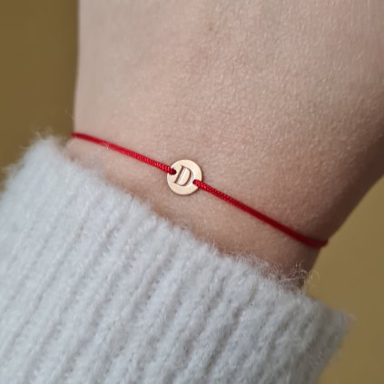 Náramek s medailonem písmeno D- poslední příležitost, růžové zlato