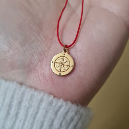 Kompas pozlacený, přívěsek- poslední příležitost, stříbro