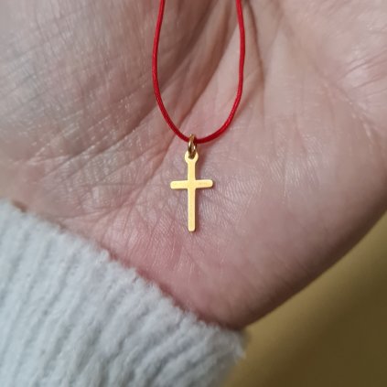 Křížek pozlacený, přívěsek- poslední příležitost, stříbro