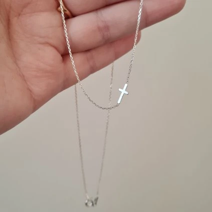 Řetízek křížek- poslední příležitost, stříbro
