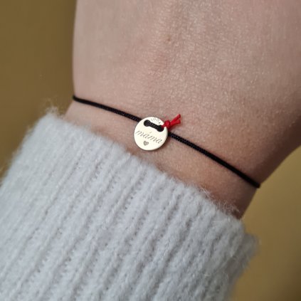 Náramek s medailonem máma- poslední příležitost, bílé zlato