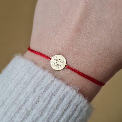 Náramek Carpe diem- poslední příležitost, žluté zlato