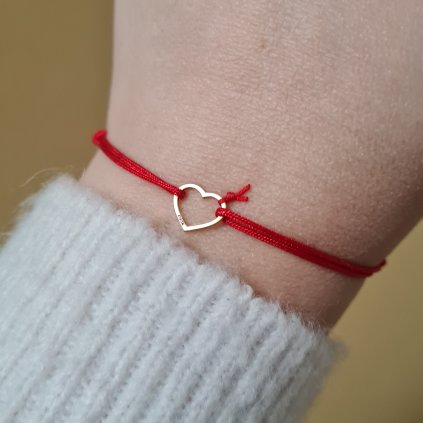 Náramek se srdíčkem- poslední příležitost, žluté zlato