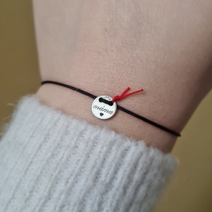 Náramek s nápisem máma- poslední příležitost, stříbro