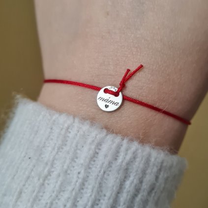 Náramek s nápisem máma- poslední příležitost, stříbro