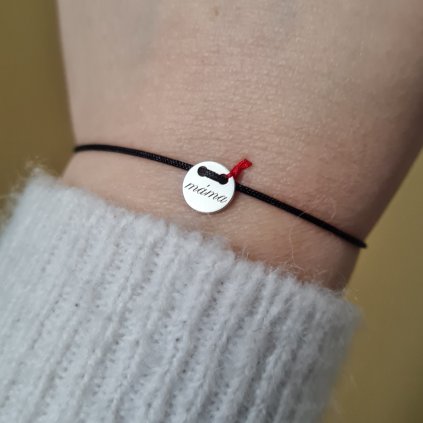 Náramek s nápisem máma- poslední příležitost, stříbro