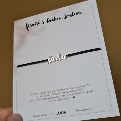 Ručně psané slovo LÁSKA- poslední příležitost, stříbro